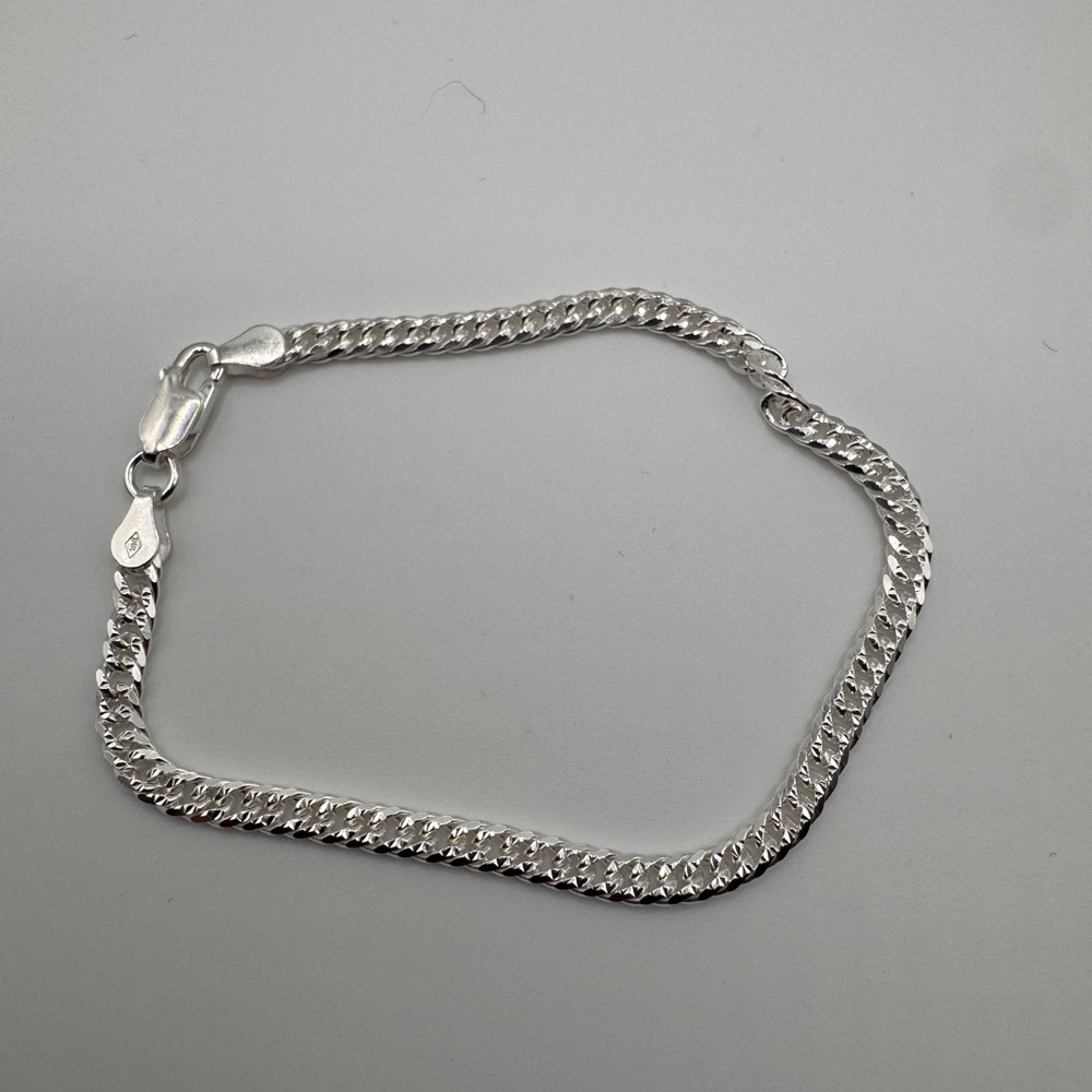 Sterling Silver 925 Men's Silver Chain Bracelet